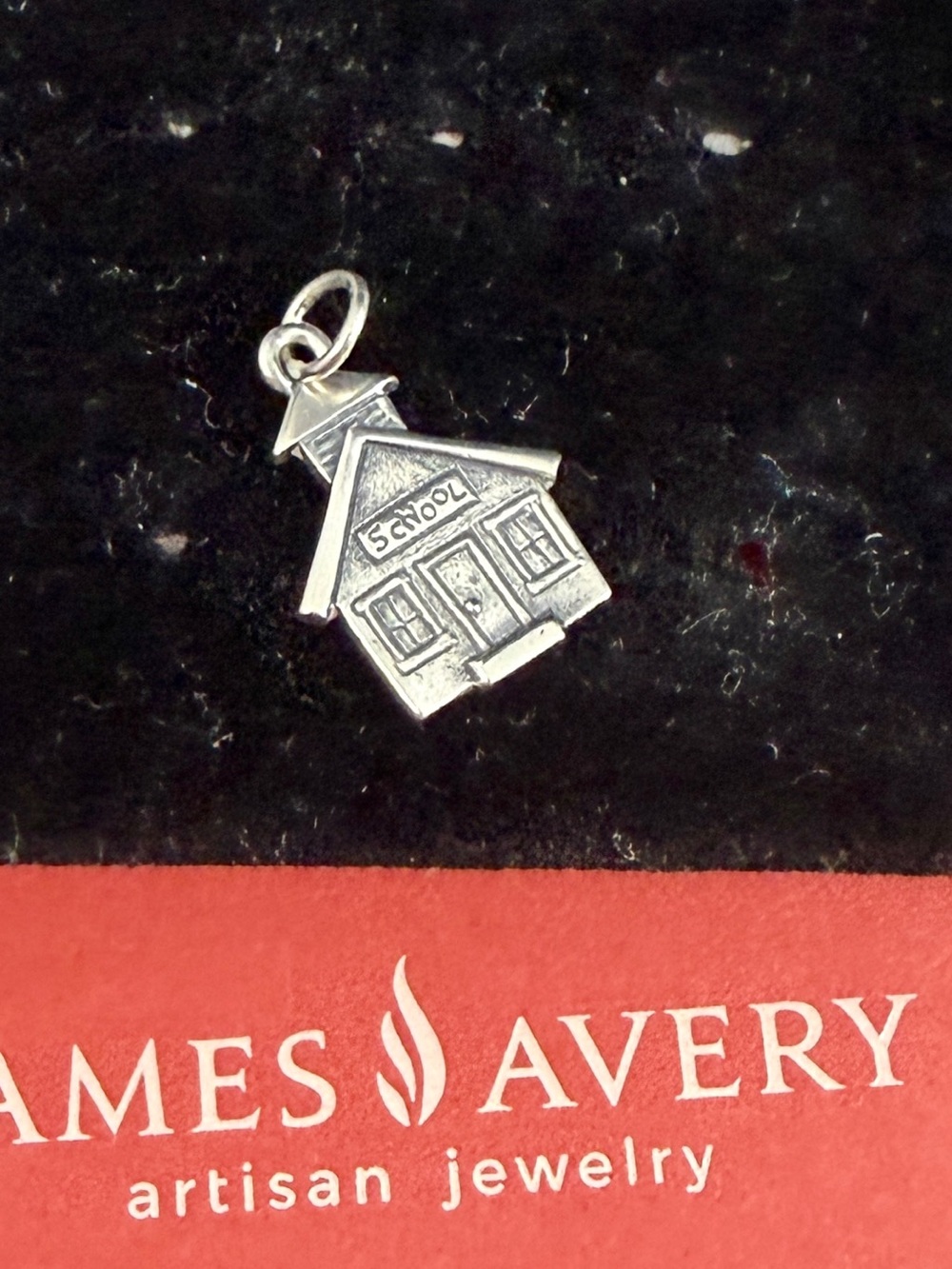 JAMES AVERY Sterling Silver School House Teacher Charm Pendant; RETIRED